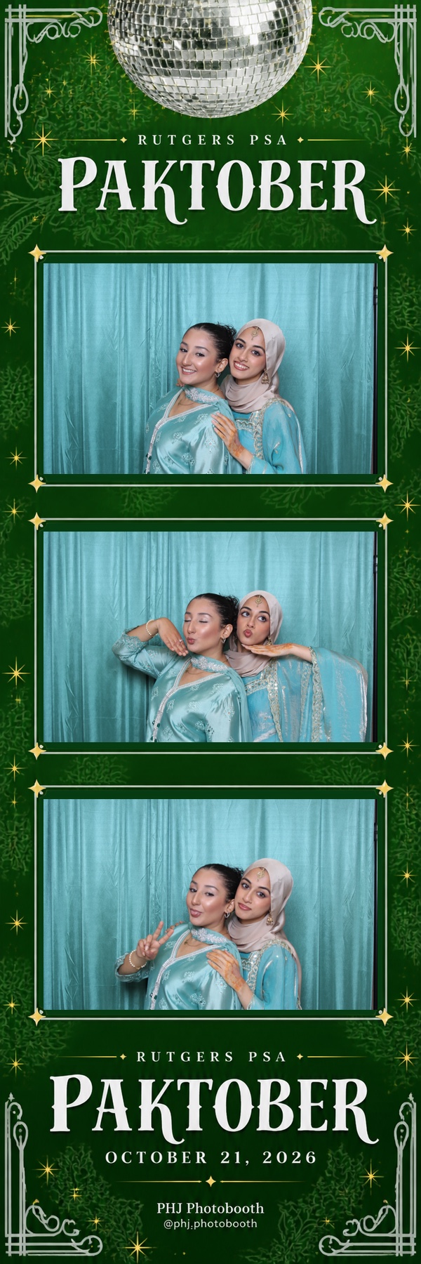 Original Rutgers PSA PAKTOBER photo strip with three guest poses